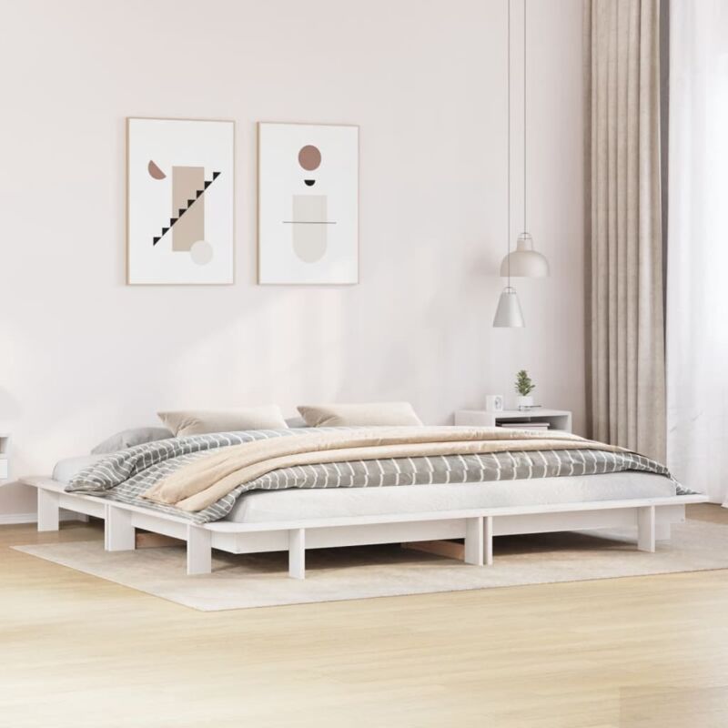 foto del prodotto vidaxl letto senza materasso bianco 160x200 cm legno massello di pino