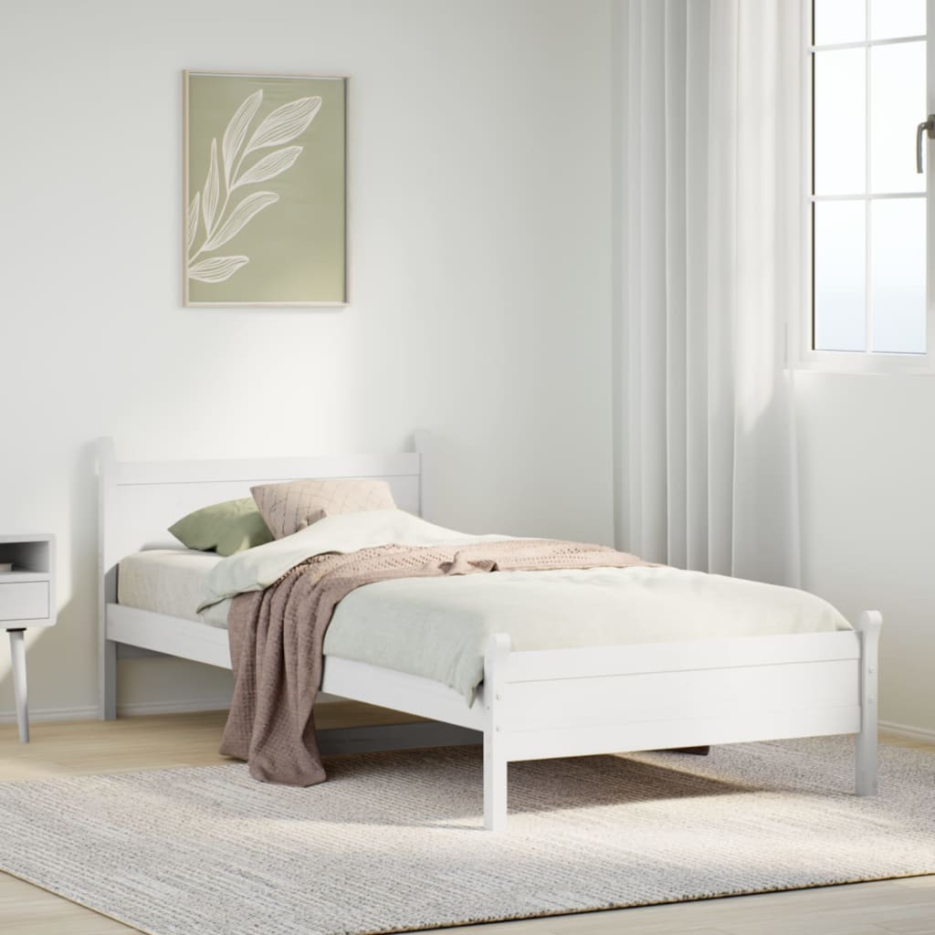 foto del prodotto vidaxl letto senza materasso bianco 75x190 in legno massello di pino