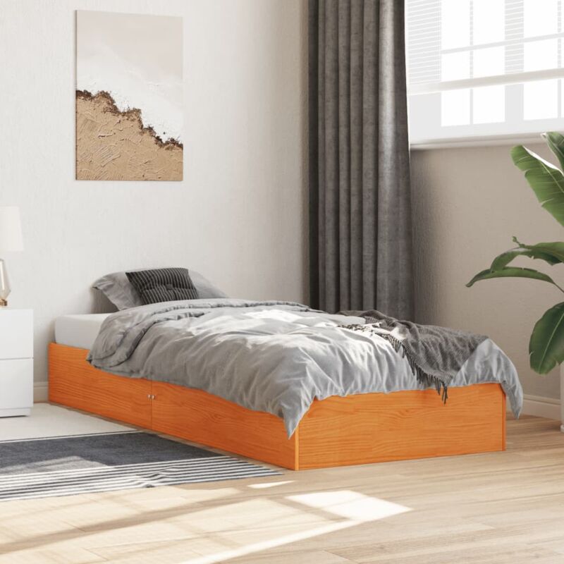foto del prodotto vidaxl letto senza materasso marrone cera 75x190 cm in legno di pino