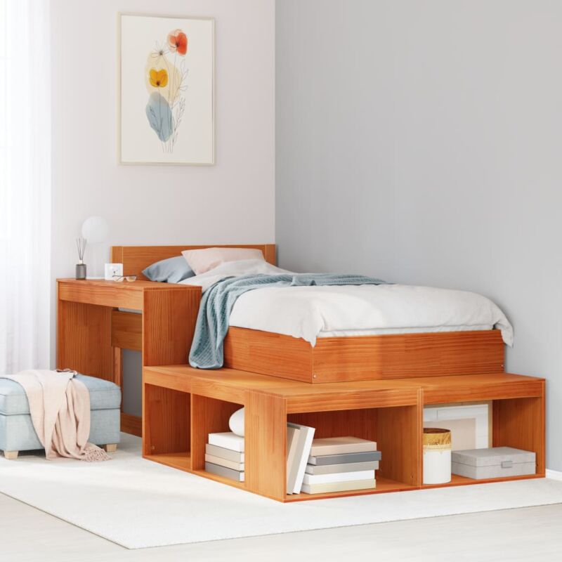 foto del prodotto vidaxl letto senza materasso marrone cera 75x190 cm in legno di pino