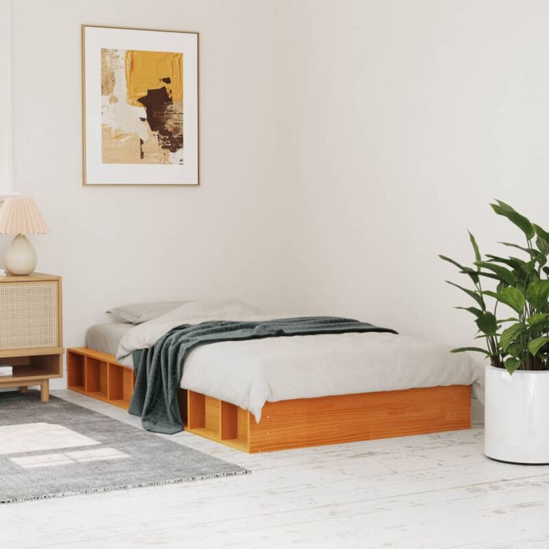 foto del prodotto vidaxl letto senza materasso marrone cera 90x190 cm in legno di pino