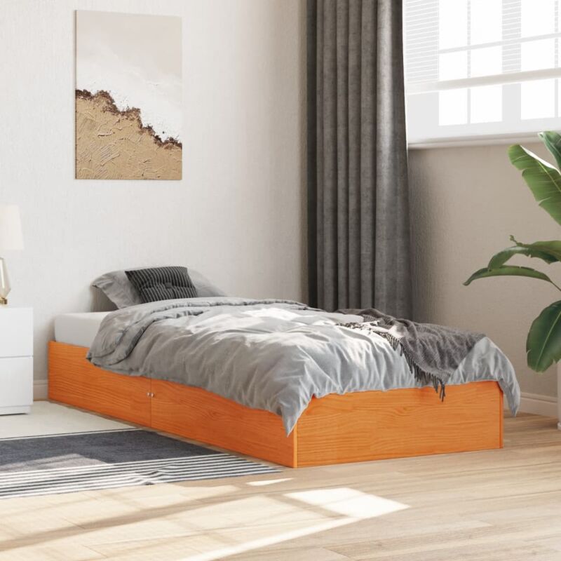 foto del prodotto vidaxl letto senza materasso marrone cera 90x190 cm in legno di pino