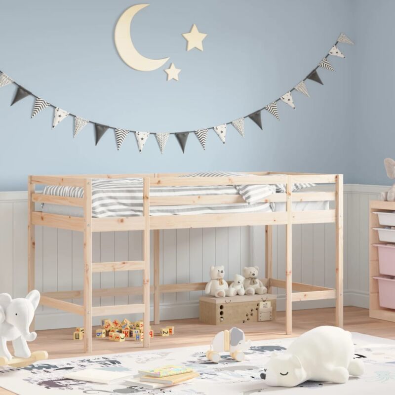 foto del prodotto vidaxl letto soppalco con scala bambini 80x200cm massello pino