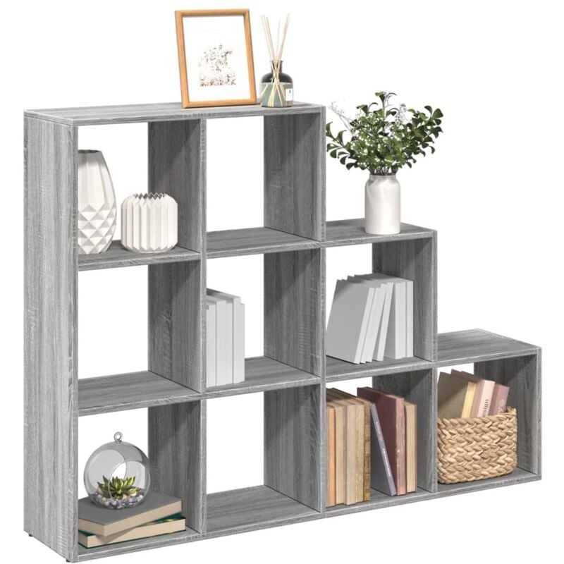 foto del prodotto vidaxl libreria 3 ripiani grigio sonoma 137,5x29x103,5 cm truciolato