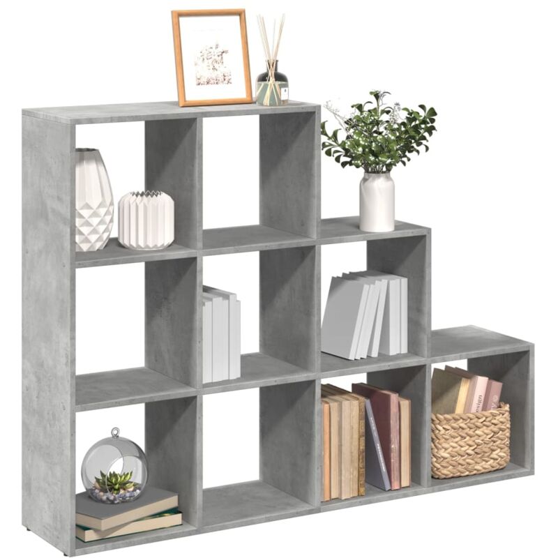foto del prodotto vidaxl libreria 4 ripiani grigio cemento 137,5x29x103,5 cm truciolato