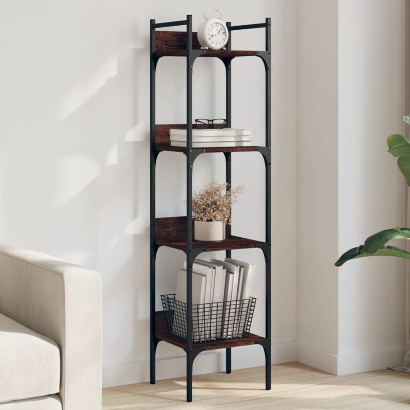 foto del prodotto vidaxl libreria 4 ripiani rovere marrone 35x30x138,5 legno multistrato
