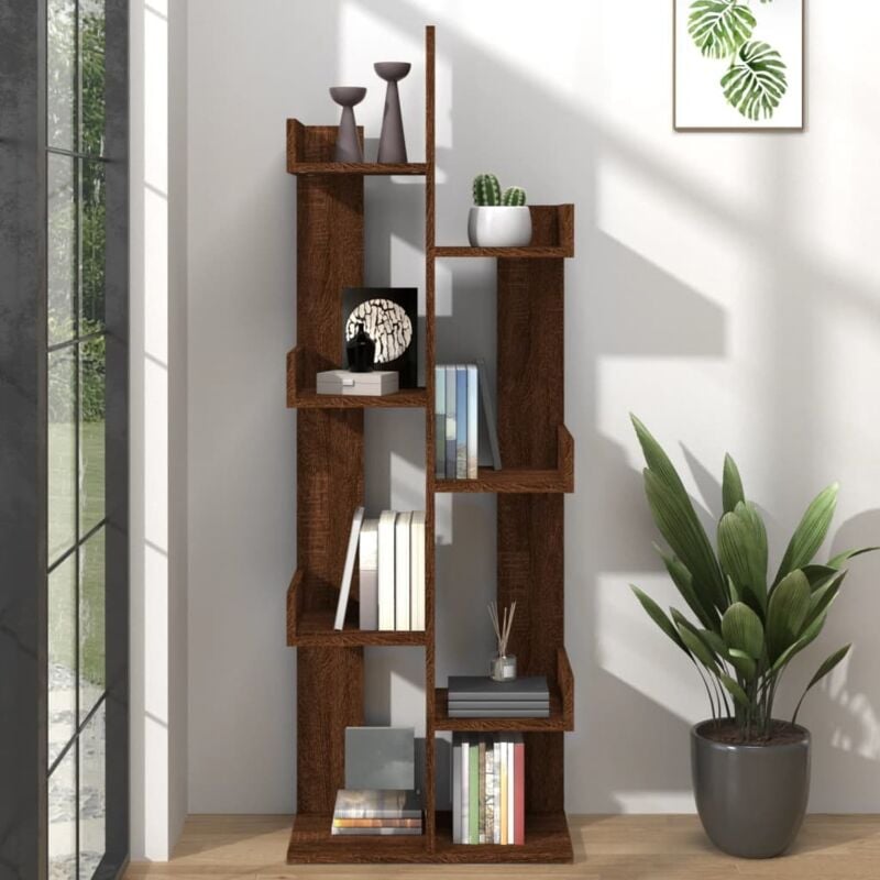 foto del prodotto vidaxl libreria 48x25,5x140 cm rovere marrone in legno multistrato