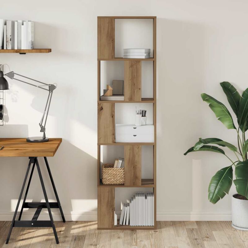 foto del prodotto vidaxl libreria 5 piani rovere artigianale 45x23,5x162,5cm multistrato