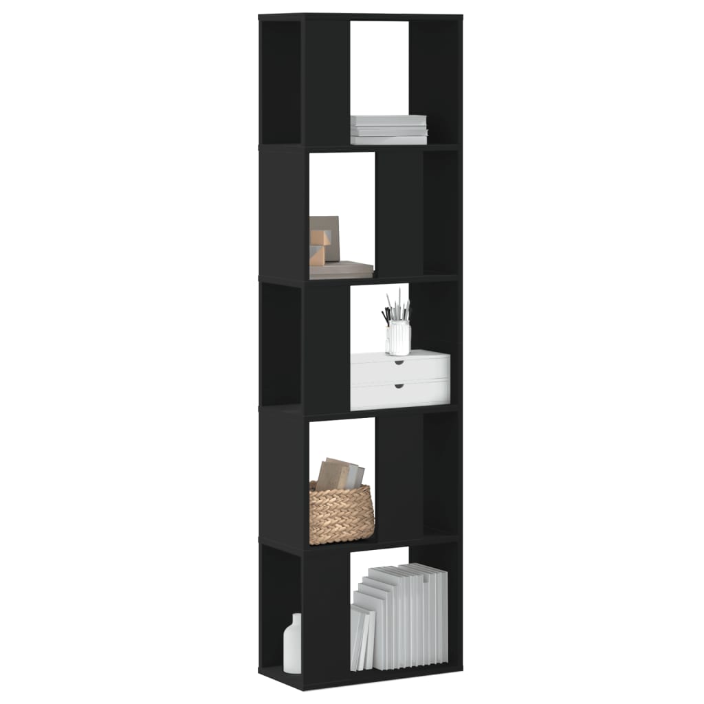 foto del prodotto vidaxl libreria 5 ripiani nera 45x23,5x162,5cm in legno multistrato