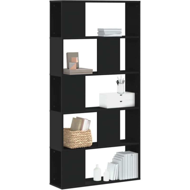 foto del prodotto vidaxl - libreria 5 ripiani nera 80,5x23,5x162,5cm in legno multistrato