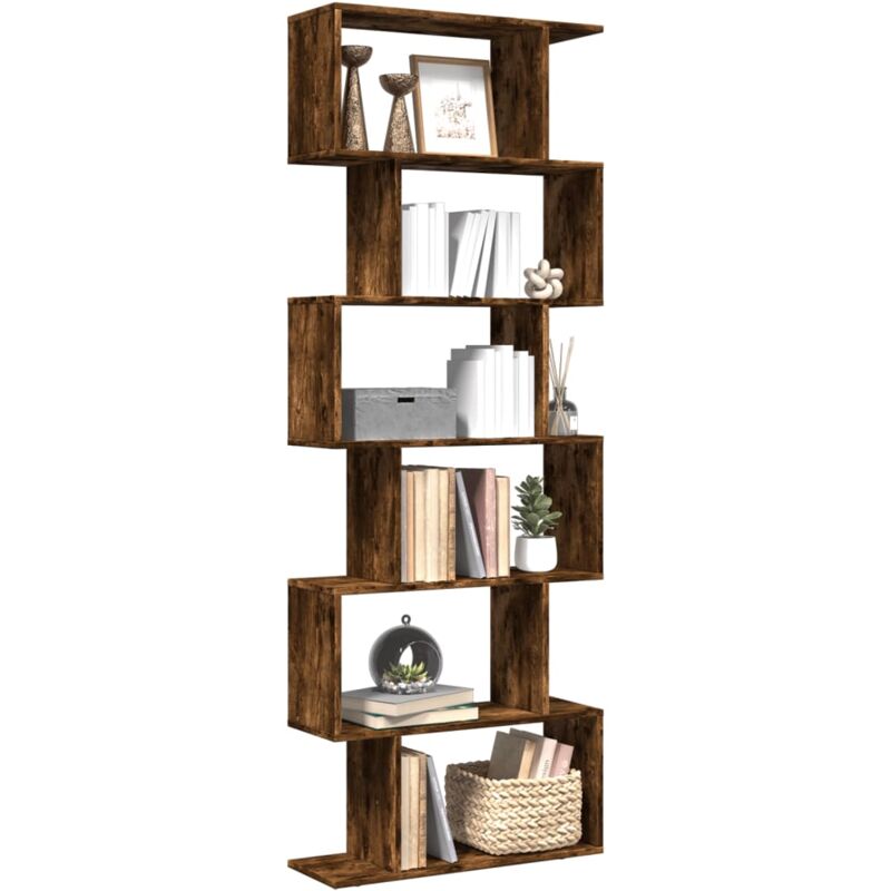 foto del prodotto vidaxl libreria 6 ripiani rovere fumo 70x24x193 cm in truciolato