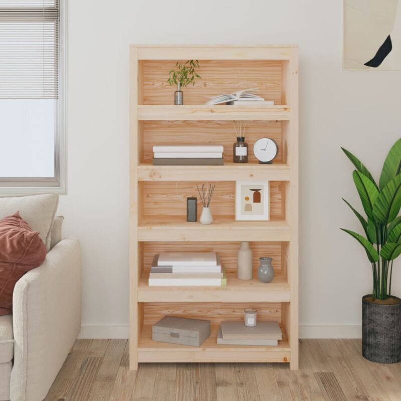 foto del prodotto vidaxl libreria 80x35x154 cm in legno massello di pino