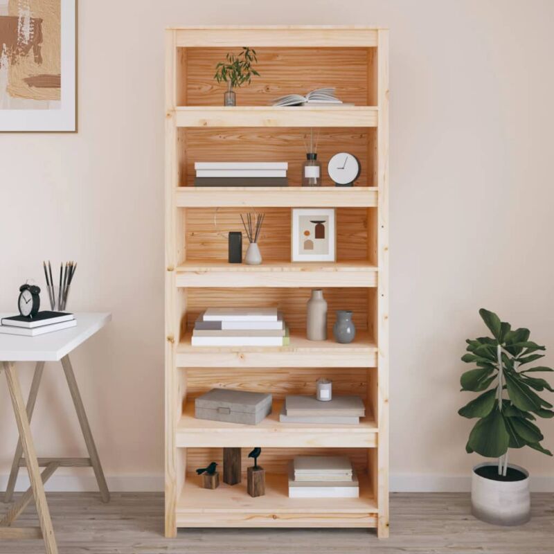 foto del prodotto vidaxl libreria 80x35x183 cm in legno massello di pino 614098
