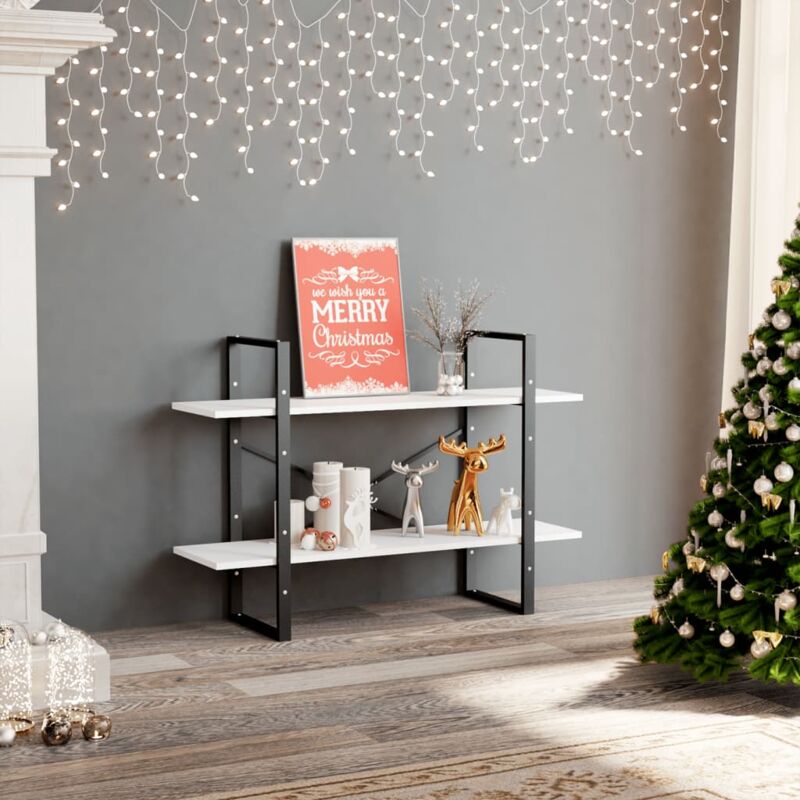 foto del prodotto vidaxl libreria a 2 ripiani bianca 100x30x70 cm in legno multistrato