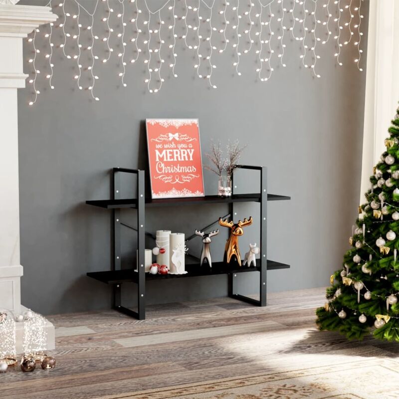 foto del prodotto vidaxl libreria a 2 ripiani nera 100x30x70 cm in legno multistrato