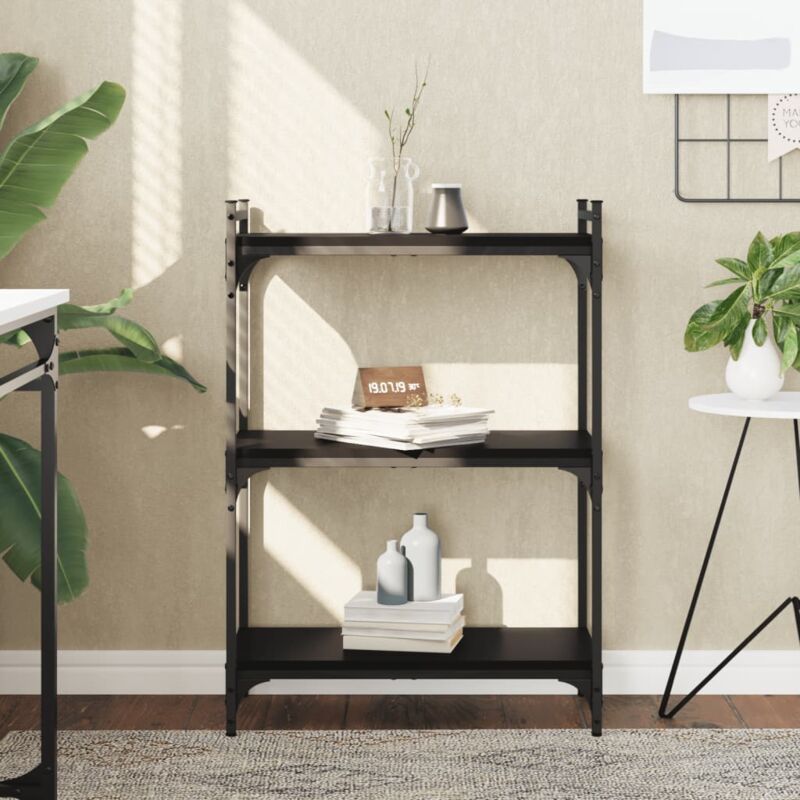 foto del prodotto vidaxl libreria a 3 ripiani nera 60x30x86 cm in legno multistrato