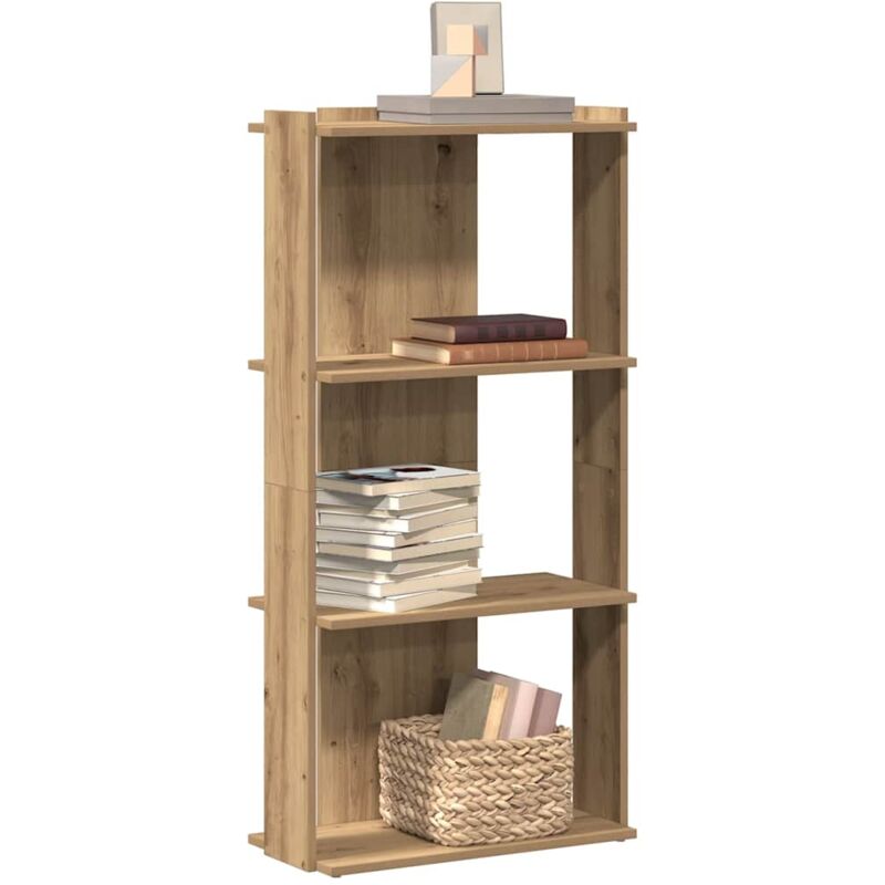 foto del prodotto vidaxl libreria a 3 ripiani rovere artigianale 60x30x120 cm truciolato