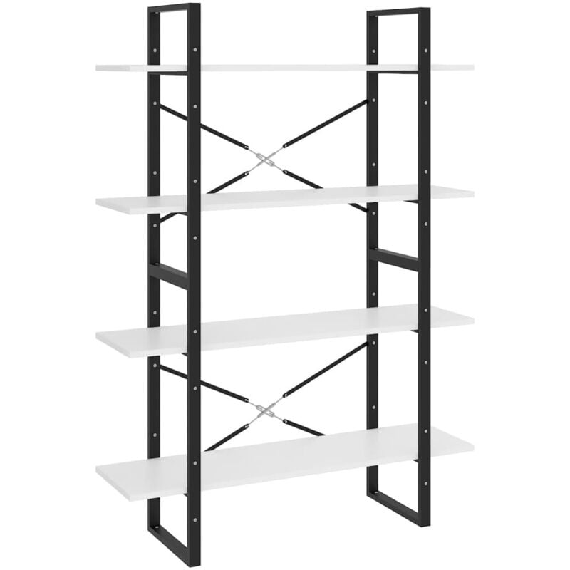 foto del prodotto vidaxl - libreria a 4 ripiani bianca 100x30x140 cm in legno multistrato