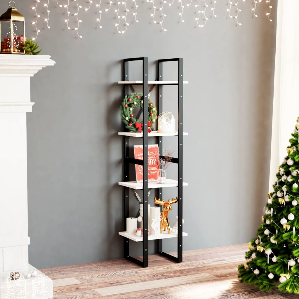 foto del prodotto vidaxl libreria a 4 ripiani bianca 40x30x140 cm in massello di pino