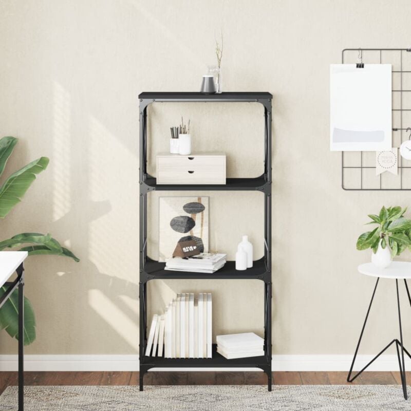 foto del prodotto vidaxl libreria a 4 ripiani nera 59x35x132 cm in legno multistrato