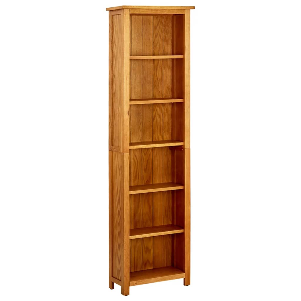 foto del prodotto vidaxl libreria a 6 ripiani 52x22x180 cm in legno massello di rovere