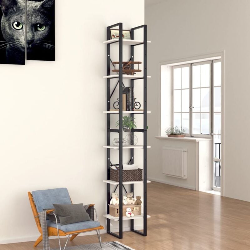 foto del prodotto vidaxl libreria a 6 ripiani bianca 40x30x210 cm in legno multistrato