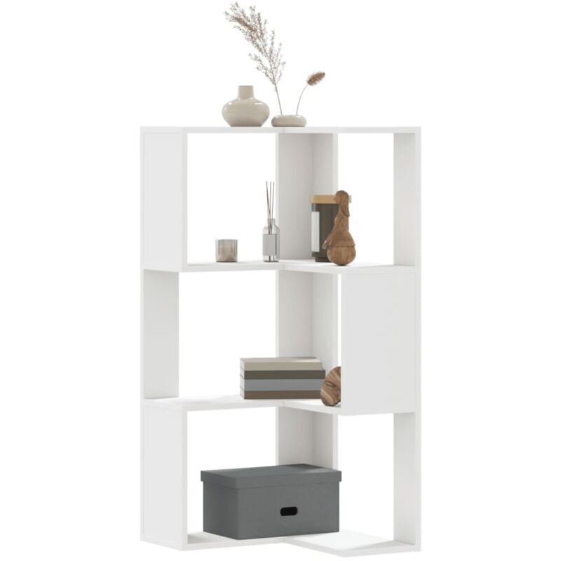 foto del prodotto vidaxl libreria angolare 3ripiani bianca 50x50x102cm legno multistrato