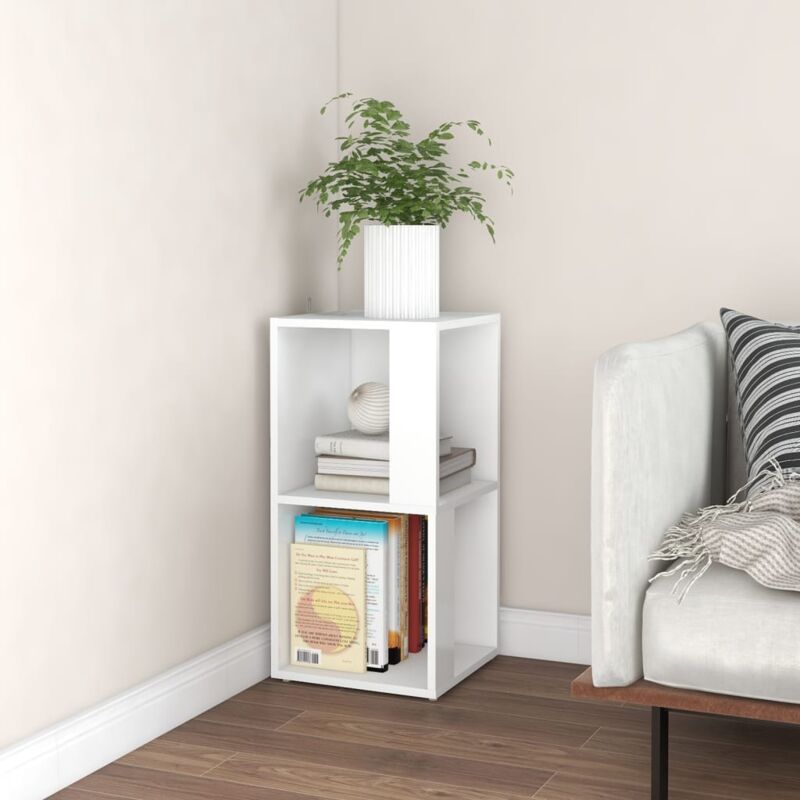 foto del prodotto vidaxl libreria angolare con 2 scomparti design moderno vari colori colore bianco
