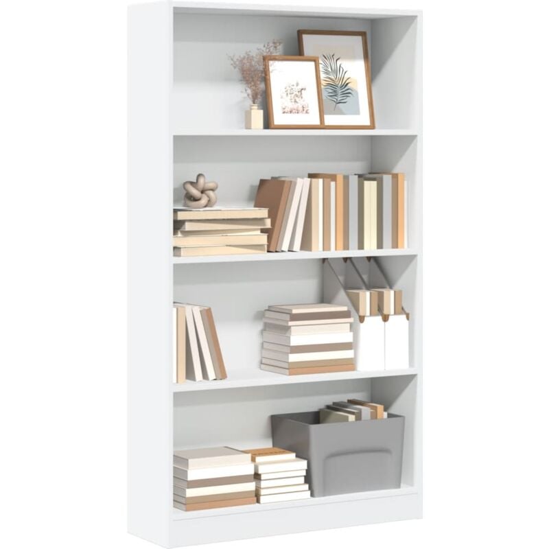 foto del prodotto vidaxl libreria bianca 80x24x143 cm in legno multistrato