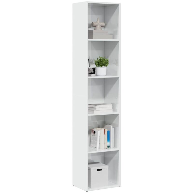 foto del prodotto vidaxl libreria bianco lucido 40x30x189 cm in legno multistrato