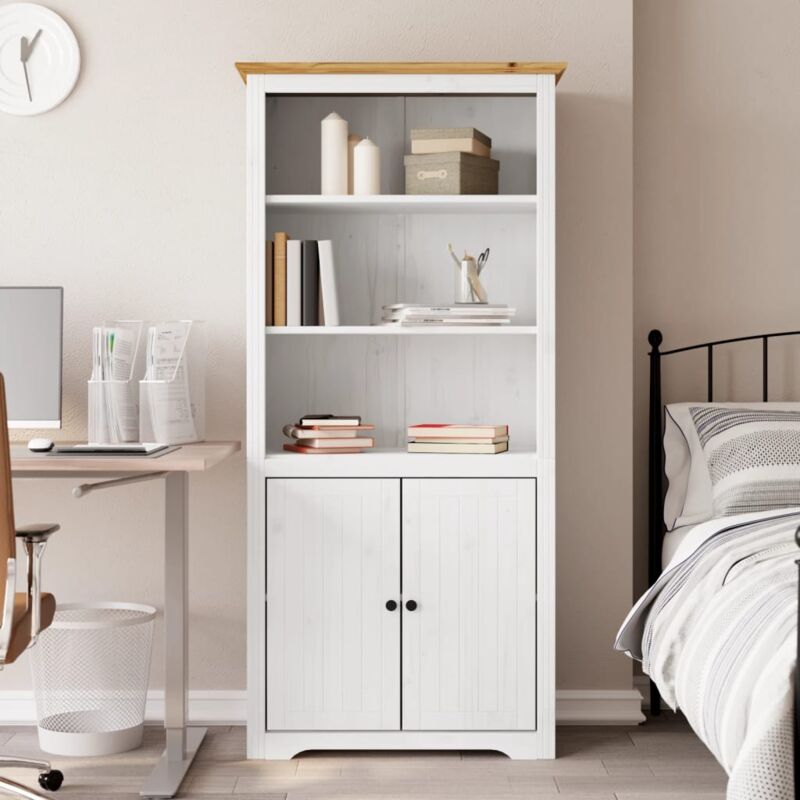 foto del prodotto vidaxl libreria bodo 82x40x173 cm legno massello pino bianco e marrone
