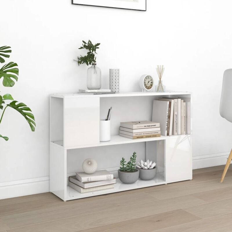 foto del prodotto vidaxl libreria di design da salotto o studio con 2 ripiani disponibili vari colori colore bianco lucido