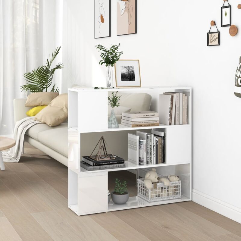 foto del prodotto vidaxl libreria di design da salotto o studio con 3 ripiani disponibili vari colori colore bianco lucido