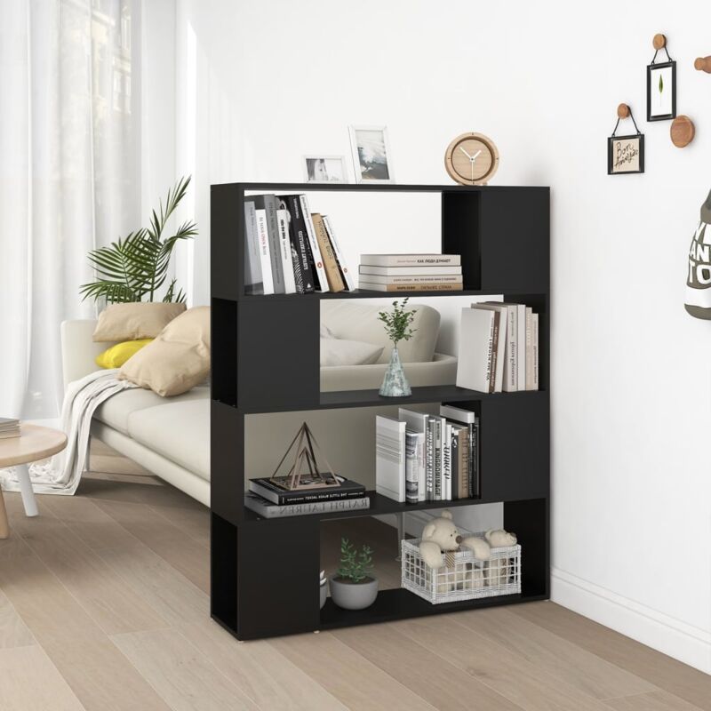 foto del prodotto vidaxl libreria di design da salotto o studio con 4 ripiani disponibili vari colori colore nero