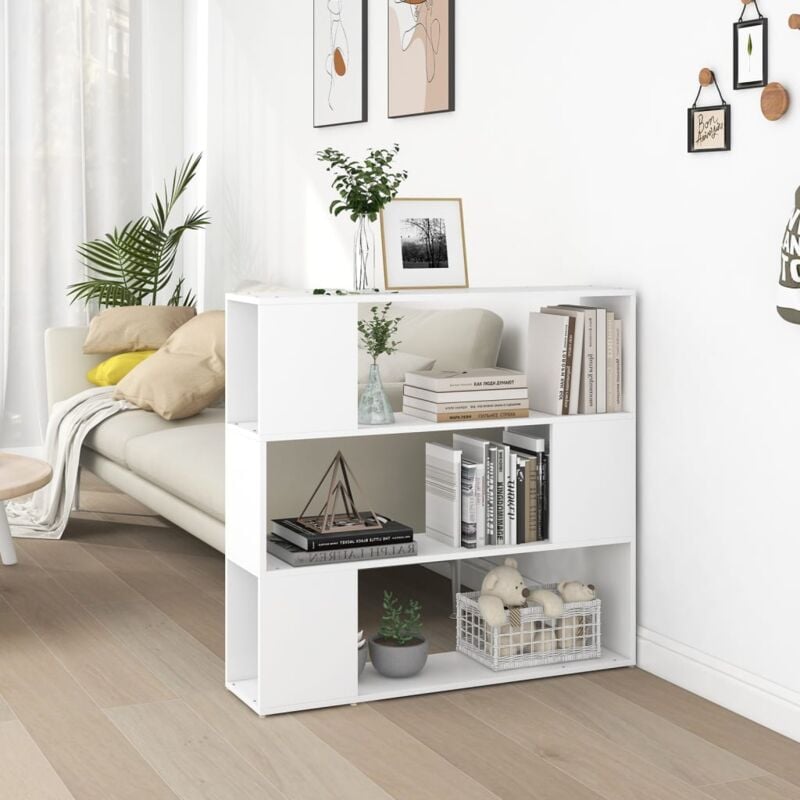 foto del prodotto vidaxl libreria divisorio 100x24x94 cm design moderno con ripiani aperti vari colori colore bianco