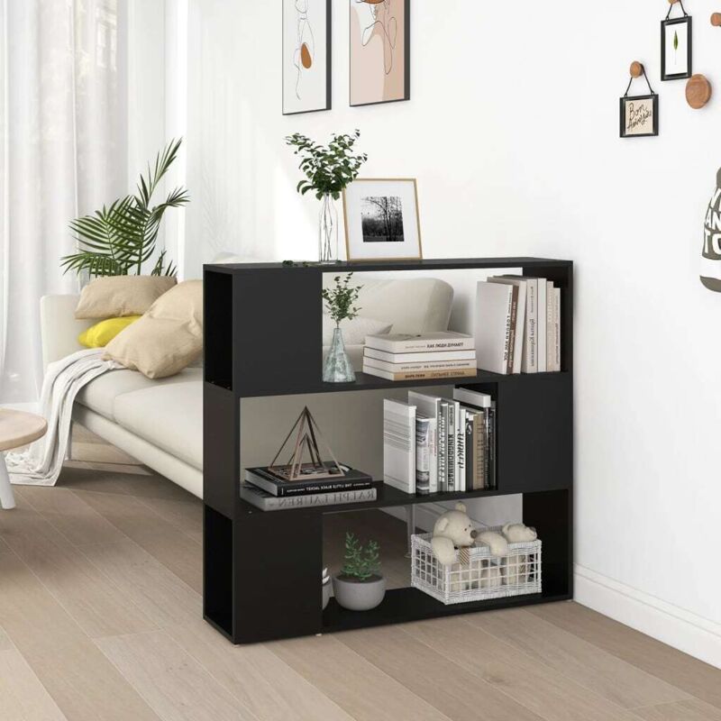 foto del prodotto vidaxl libreria divisorio 100x24x94 cm design moderno con ripiani aperti vari colori colore nero