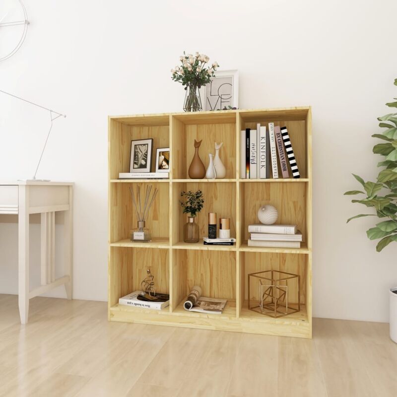 foto del prodotto vidaxl libreria divisorio 104x33,5x110 cm in legno massello di pino