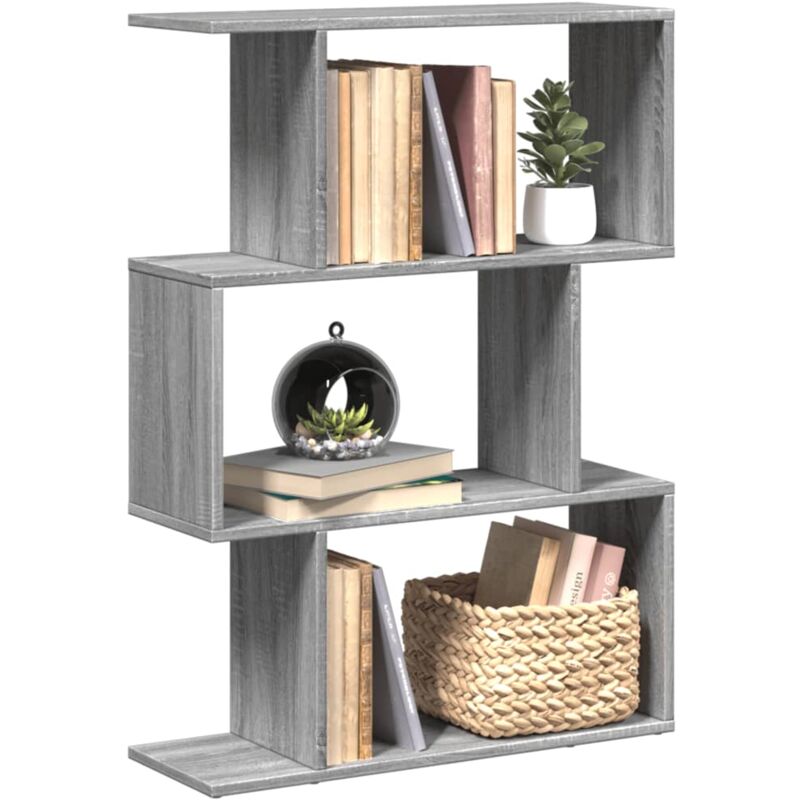 foto del prodotto vidaxl libreria divisorio 3piani grigio sonoma 70x24x97 cm truciolato