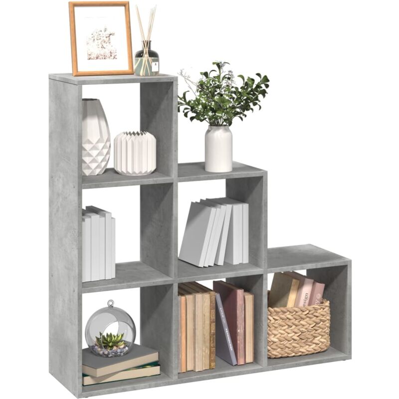 foto del prodotto vidaxl libreria divisorio 3ripiani grigio cemento 99x29x99 truciolato