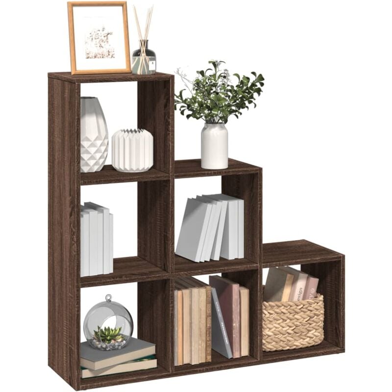 foto del prodotto vidaxl libreria divisorio 3ripiani rovere marrone 99x29x99 truciolato 892401