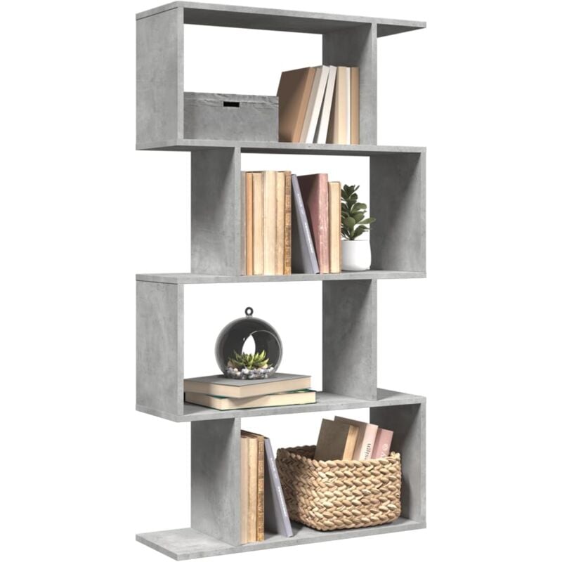 foto del prodotto vidaxl libreria divisorio 4 ripiani grigio 70x24x129 cm truciolato