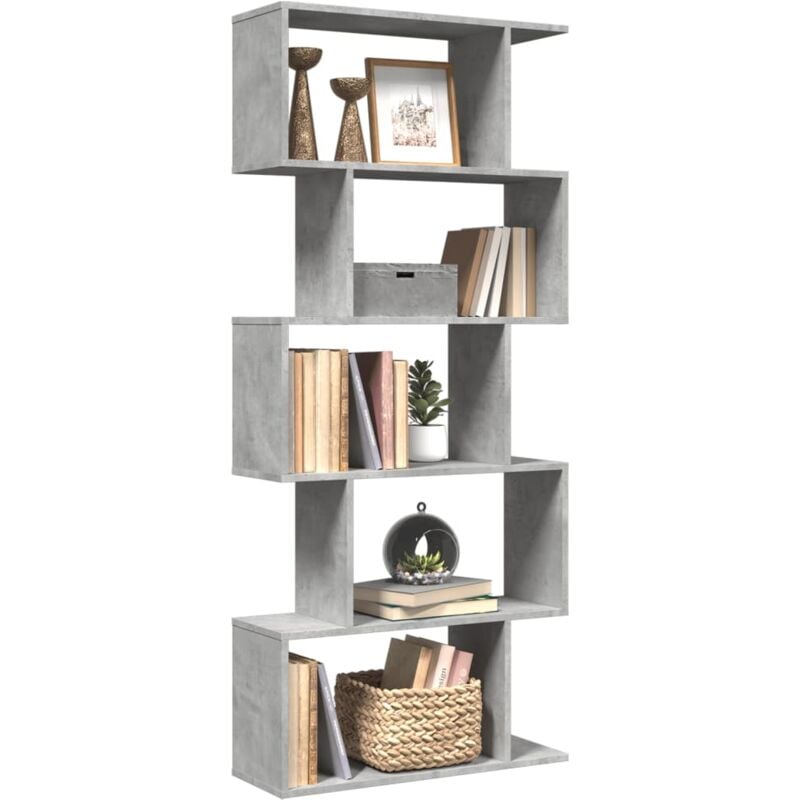 foto del prodotto vidaxl libreria divisorio 5piani grigio cemento 70x24x161cm truciolato