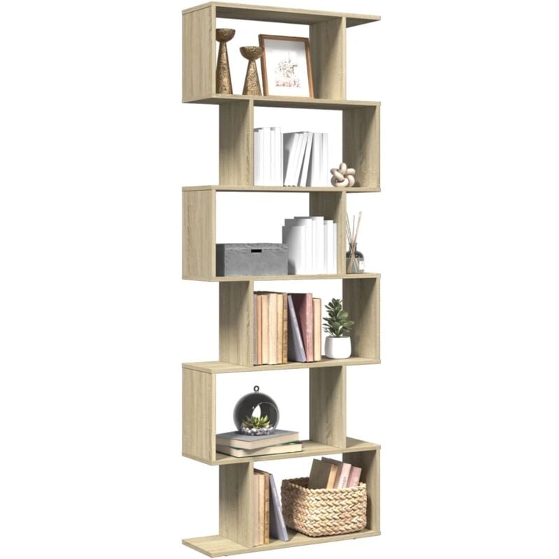 foto del prodotto vidaxl libreria divisorio 6 ripiani sonoma 70x24x193 cm in truciolato