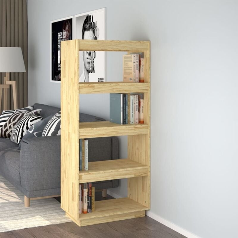 foto del prodotto vidaxl libreria divisorio 60x35x135 cm in legno massello di pino