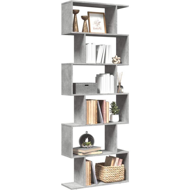 foto del prodotto vidaxl libreria divisorio 6piani grigio cemento 70x24x193cm truciolato