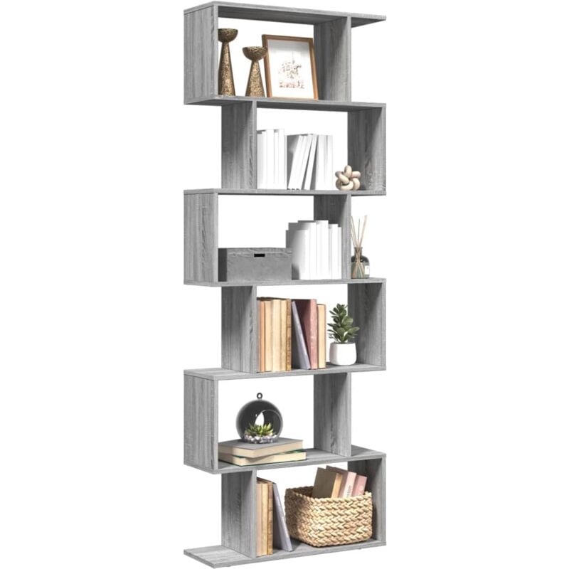 foto del prodotto vidaxl libreria divisorio 6piani grigio sonoma 70x24x193cm truciolato
