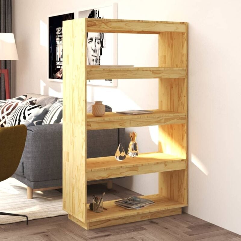 foto del prodotto vidaxl libreria divisorio 80x35x135 cm in legno massello di pino