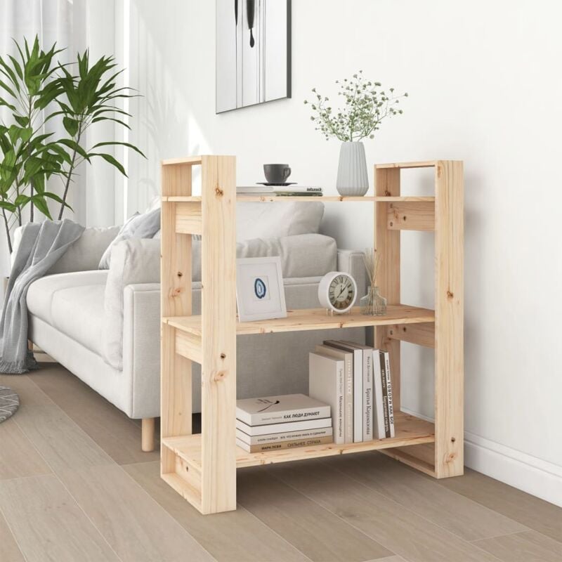 foto del prodotto vidaxl libreria divisorio 80x35x91 cm in legno massello di pino