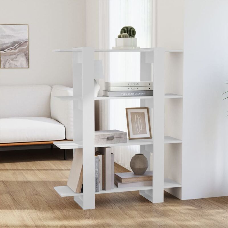 foto del prodotto vidaxl libreria divisorio bianco 100x30x123,5 cm