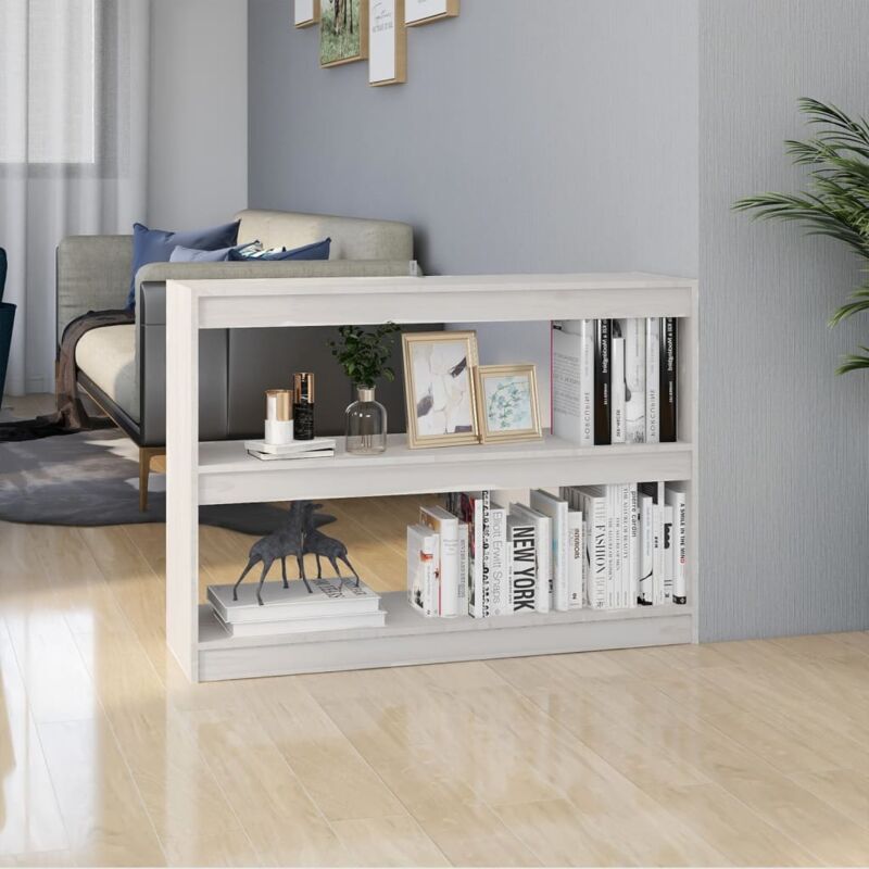 foto del prodotto vidaxl libreria divisorio bianco 100x30x71,5 cm legno massello di pino